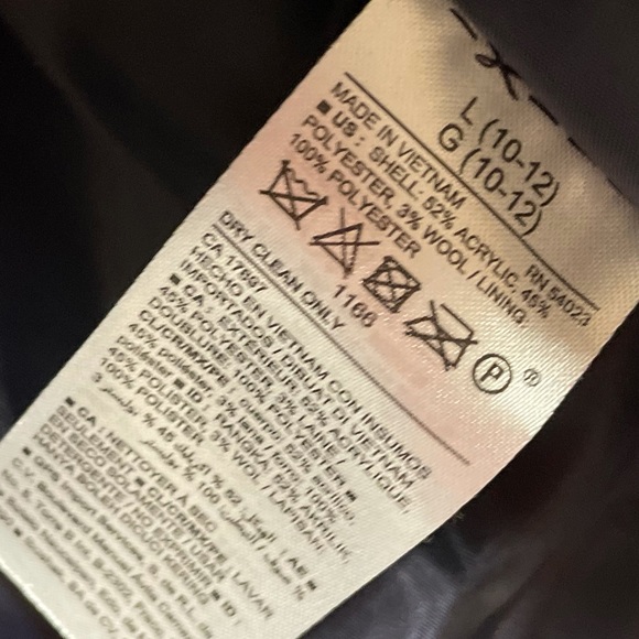 Old Navy Snap Wool Peacoat Shirt Jacket Navy Blue Sz L(10-12) - Picture 10 of 11